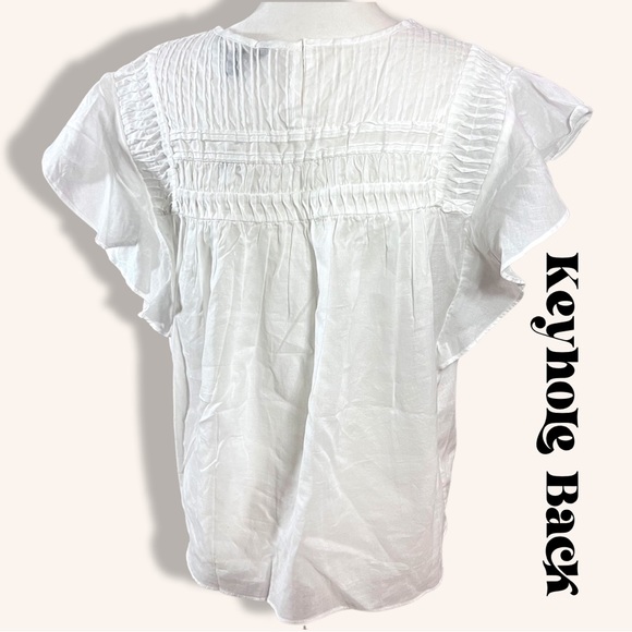 *NWT* BANANA REPUBLIC Pintuck Ruffle Sleeve Top - Picture 9 of 11